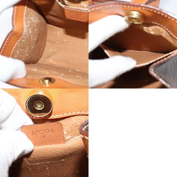 CELINE Macadam Canvas Backpack Pvc Leather Brown Gold - Picture 12 of 12